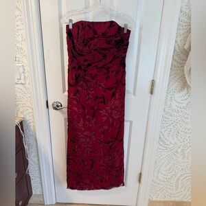 Elegant Burgundy Floral Dress
